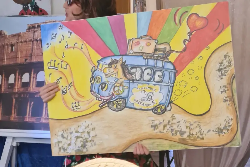 Das Bild zeigt ein Plakat mit einem Bullybus.