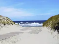 Blick aufs Meer durch die Dünen